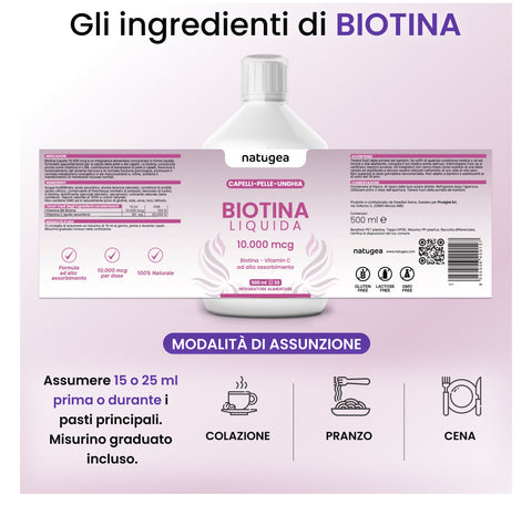 Biotina Liquida 10.000 mcg con Vitamina C