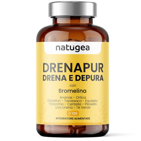 Natural Draining Supplement – Pineapple, Centella, Orthosiphon and Dandelion – Liquid Drainage and Cellulite – 120 Capsules